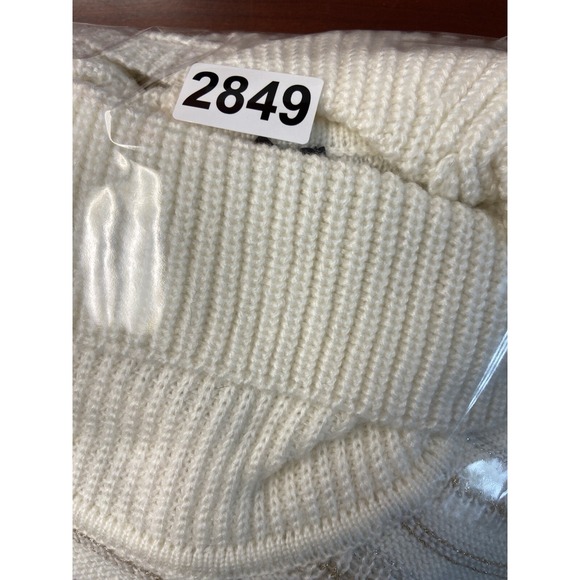 White House Black‎ Market Womens Sweater Medium Beige Casual Soft Oversized - Picture 12 of 12